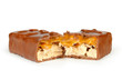 Chocolate covered bar of soft caramel toffee