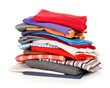stack of clothing isolated on white