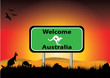 welcome to Australia in the sunset