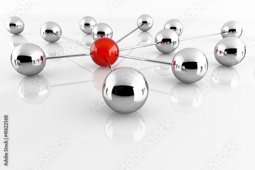 Illustration: network red chrome network red chrome