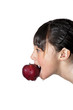 Girl gets the apple.