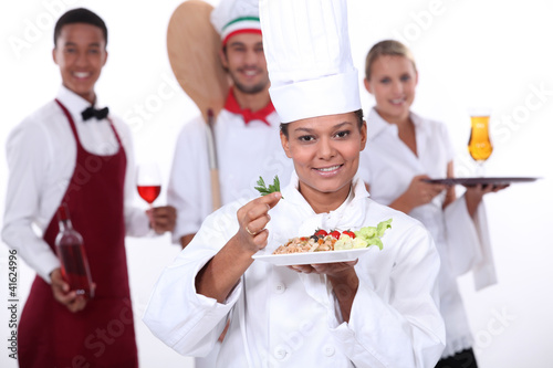Photo: staff of food and catering sector staff of food and catering sector