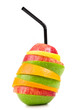 Fruit cocktail isolated in white Fruit cocktail isolated in white