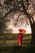 Walking young woman - asian style portrait