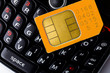 Sim card on smart phone keyboard