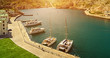 Yacht marina in the sunlight