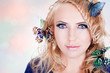 Beautiful woman with butterflies Beautiful woman with butterflies