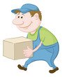 Porter carries a box
