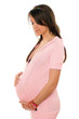 Beautiful pregnant brunette lady