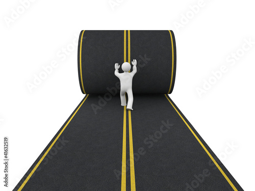 Illustration: 3d person paves road 3d person paves road