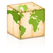 old box with map on it