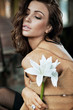 Sensual lady with a flower Sensual lady with a flower