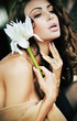 Sensual lady with a flower Sensual lady with a flower