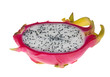 half of dragon fruit isolated on white