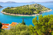 Picturesque nature sea landscape with island. Croatia Picturesque nature sea landscape with island. Croatia