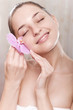 Relaxing girl in spa