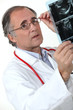 Medical doctor examining an x-ray