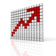 Business concept. Red arrow on a white background.