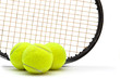 Tennis racket and ball isolated on white background Tennis racket and ball isolated on white background