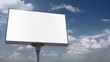 billboard over sky with clouds. Timelapse