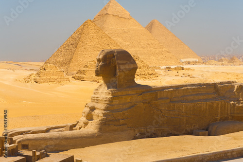 Photo: Sphinx Side View Pyramids Giza Composite Sphinx Side View Pyramids Giza Composite