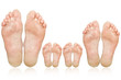 Family. The large and small feet