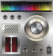 Vector volume knob with digital colorful equalizer