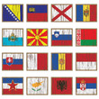 distressed wooden flags