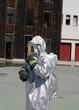 firefighters with special suit against radiation and radioactivi