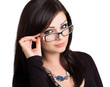 Young woman wearing glasses
