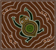 Illustration based on aboriginal style of dot painting depicting