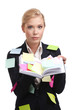 Business woman with a diary isolated on white background Business woman with a diary isolated on white background