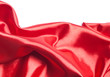Red silk fabric over white background Red silk fabric over white background