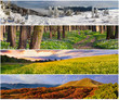 Set of the 4 seasons landscape for banners