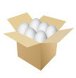 eggs inside a box illustration over white eggs inside a box illustration over white