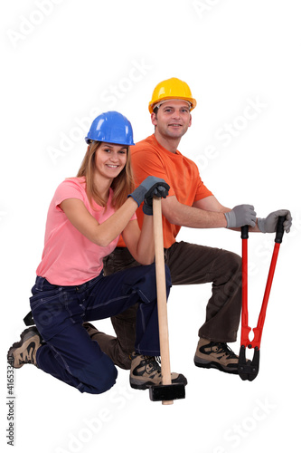Photo: Married couple doing DIY Married couple doing DIY
