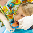 Little girl at the orthodontist