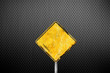 Blank dirty yellow road sign