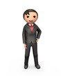 3D Young Business Man in Suit Standing on White 3D Young Business Man in Suit Standing on White