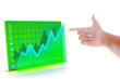 Business man hand graph