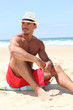 handsome man on the beach