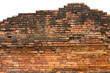 Isolates remains of an old brick wall. Isolates remains of an old brick wall.