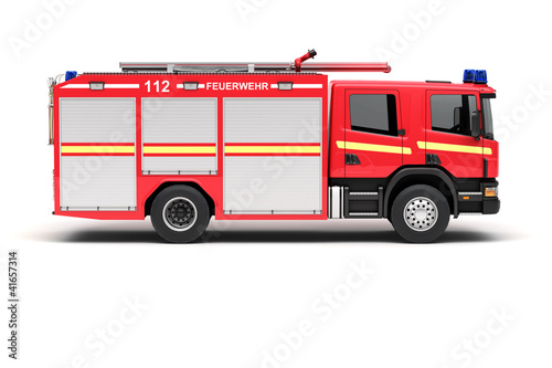 Illustration: Einsatzfahrzeug der Feuerwehr (Seitenansicht) Einsatzfahrzeug der Feuerwehr (Seitenansicht)