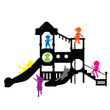 children silhouettes playground