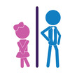 girl boy sticks - toilet or love concept