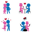 girl boy sticks - love concept