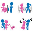 girl boy sticks - couple or love concept