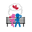 girl boy sticks - valentine or love concept