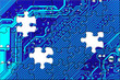 Computer board made of puzzle