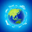 Foto: Asia. Beautiful Earth with clouds. Eastern hemisphere. Asia. Beautiful Earth with clouds. Eastern hemisphere.